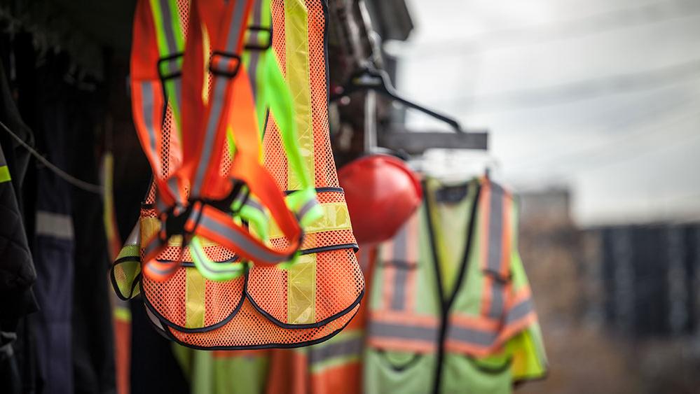 Safety gear on a construction site.